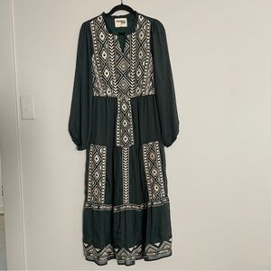 Savanna Jane Emerald Green Boho Western Maxi Dress